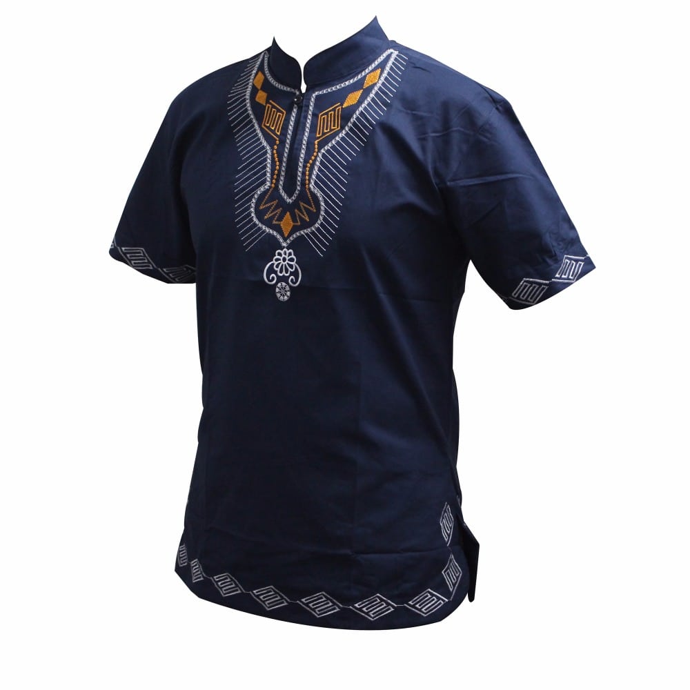Men’s African Style Embroidery Cotton T-Shirt – bohodelights