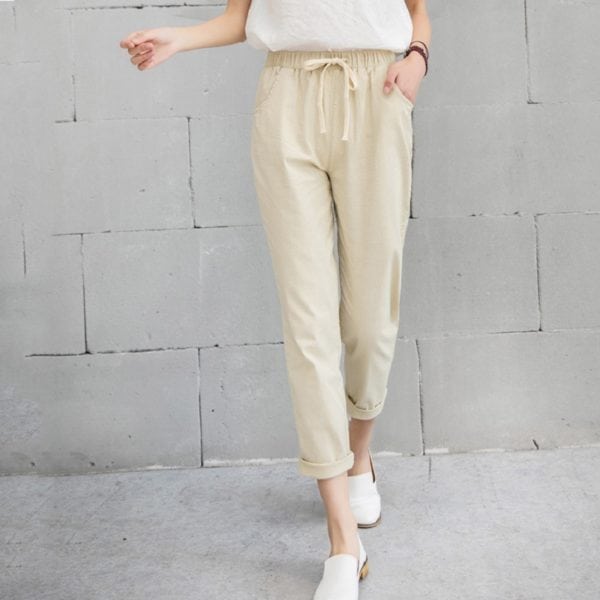 Chic Leisure Cotton Linen Long Pants – bohodelights
